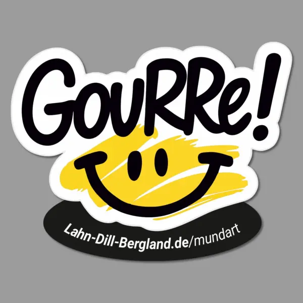 Mundartaufkleber "Gourre!" – Dialekt im Lahn-Dill-Bergland